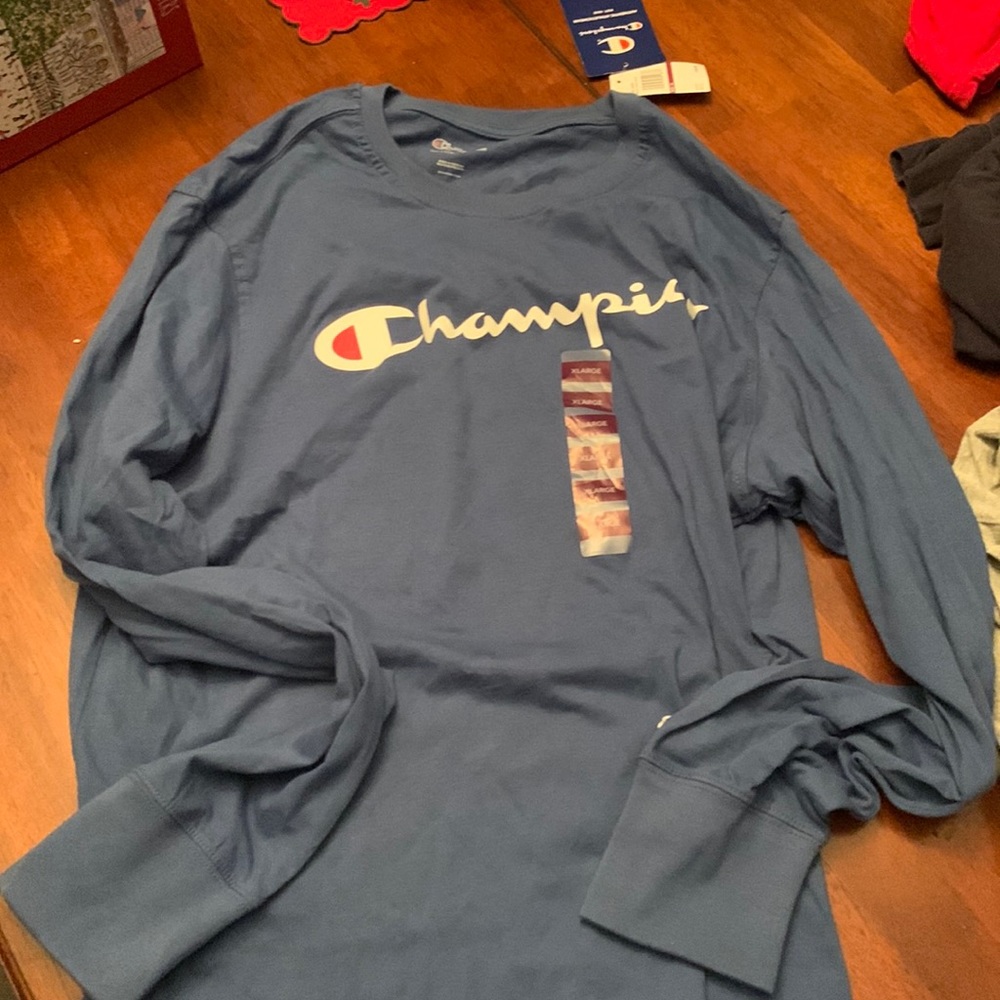 Mens Champion Long Sleeve Tee, XL